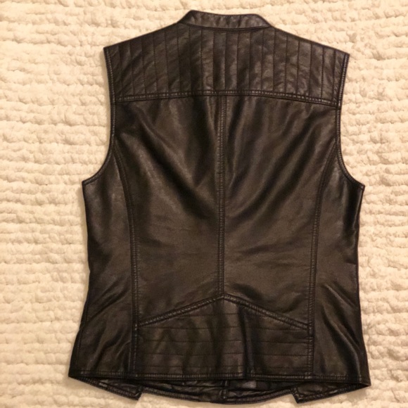 Black leather vest - Picture 2 of 2